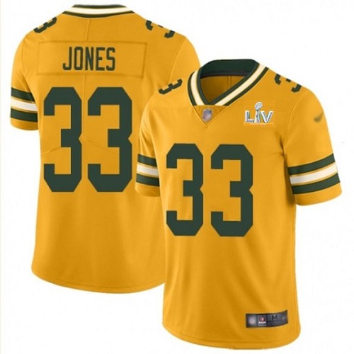 Men's Green Bay Packers #33 Aaron Jones Gold NFL 2021 Super Bowl LV Stitched Jersey Men's Green Bay Packers #33 Aaron Jones Gold NFL 2021 Super Bowl LV Stitched Jersey